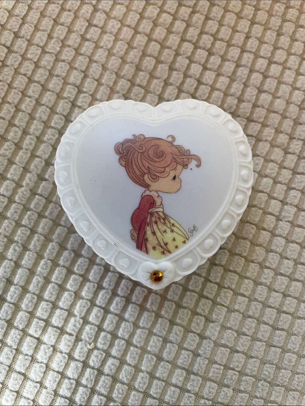 Precious Moments White Heart Trinket Dish - November Verse